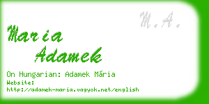 maria adamek business card