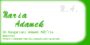 maria adamek business card